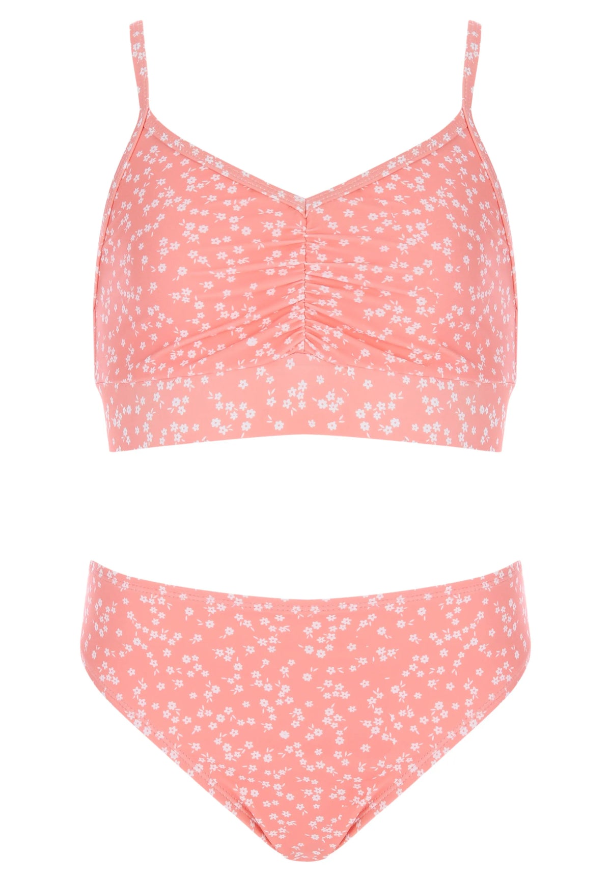 Older Girls Orange Floral Print Bikini
