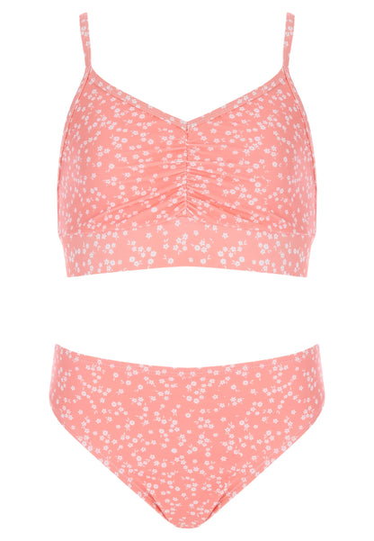 Older Girls Orange Floral Print Bikini