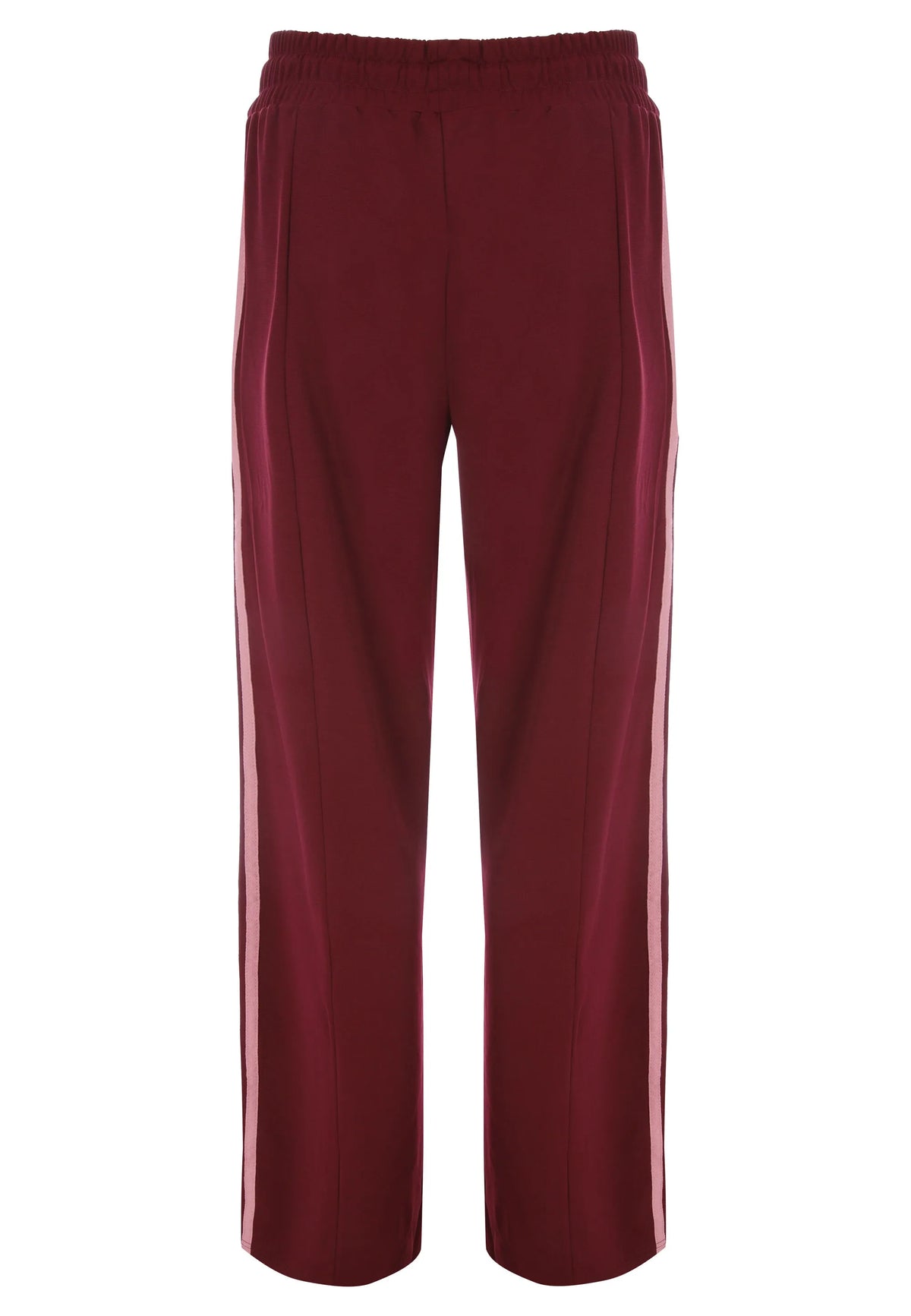 Womens Burgundy Side Stripe Wide Leg Joggers
