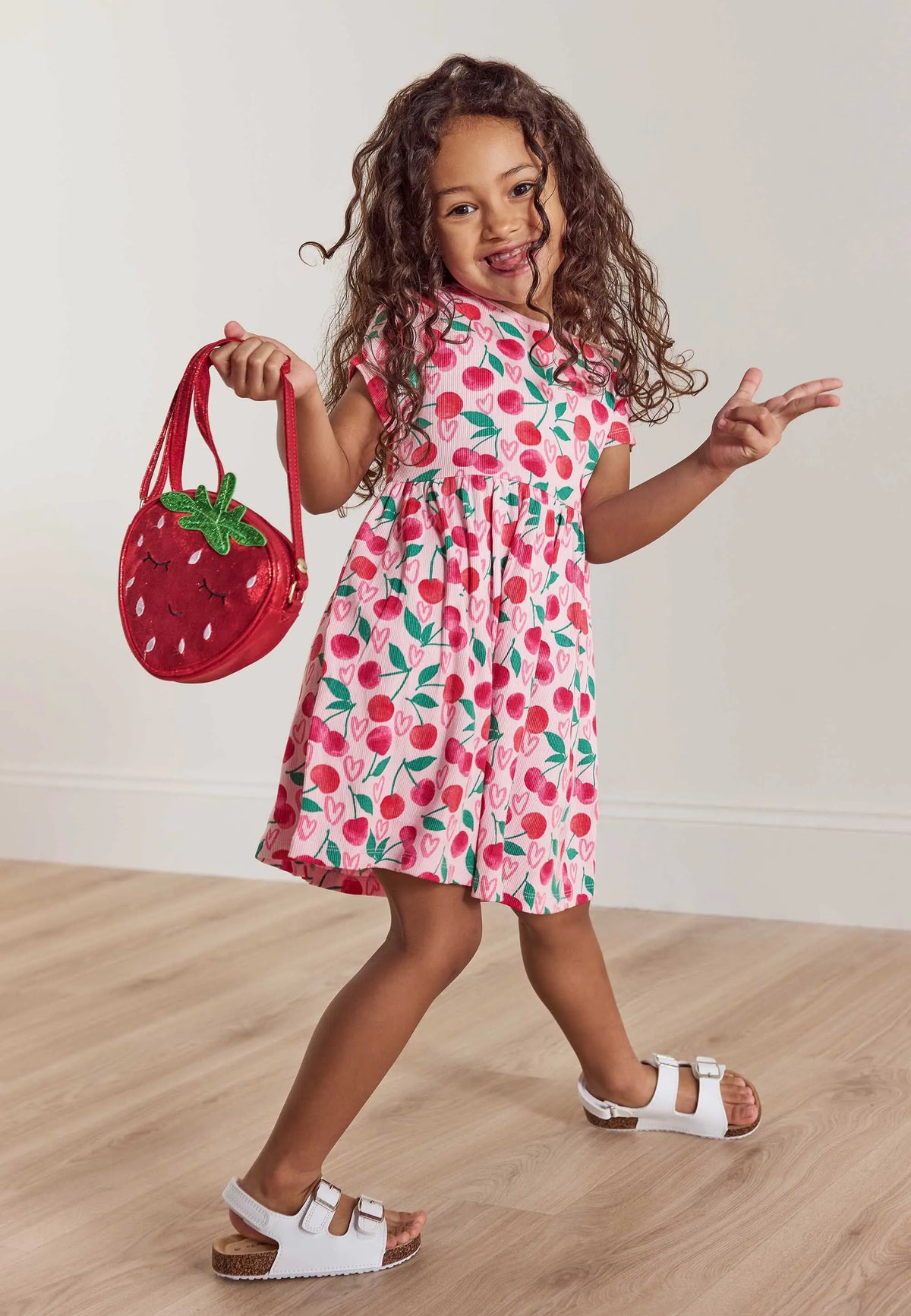 Girls White Double Buckle Footbed Sandals
