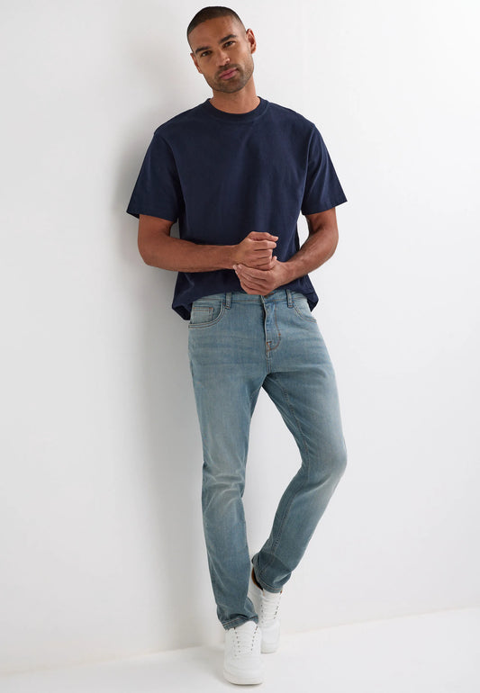Mens Blue Vintage Slim Fit Jeans