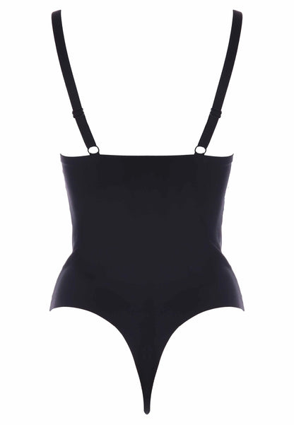 Womens Black Bonded Smoothing Plunge Body