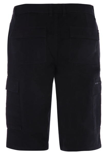 Mens Black Three Quarter Cargo Shorts