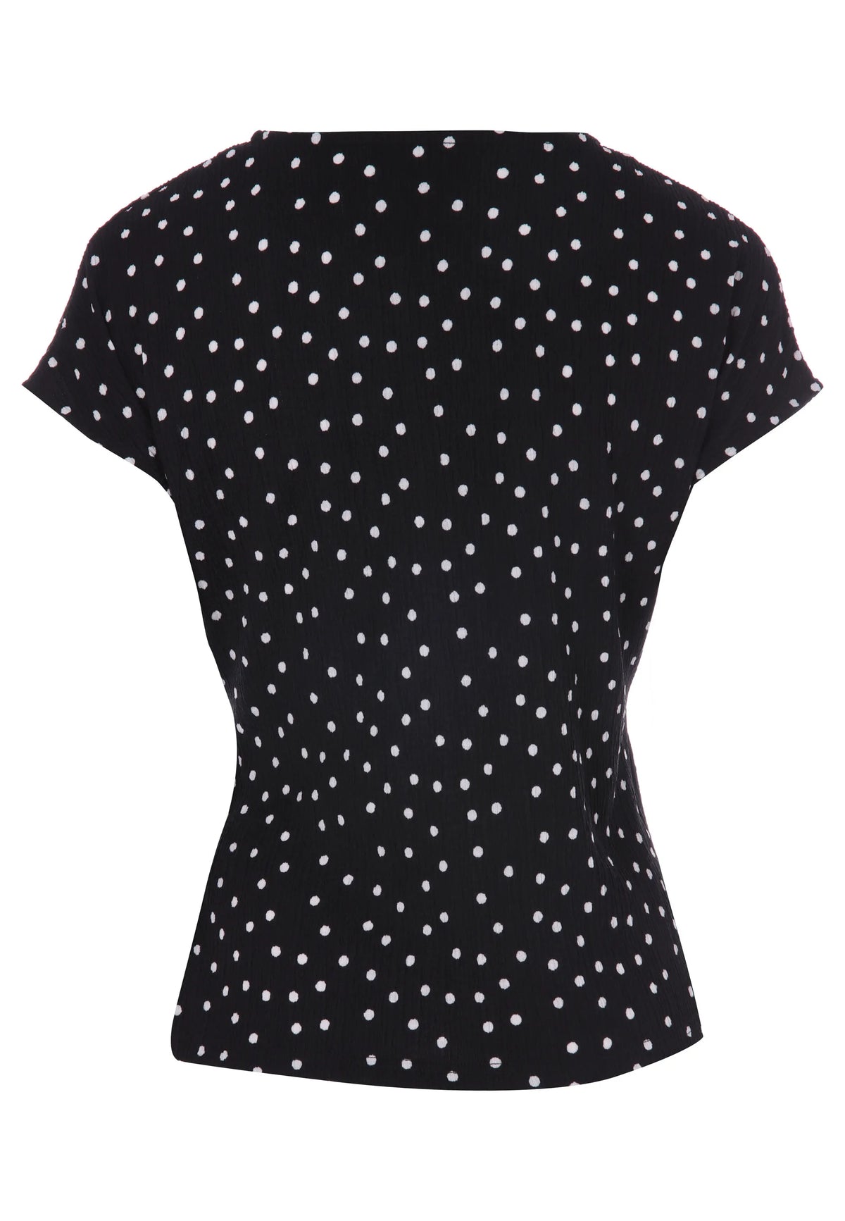 Womens Black Polka Dot Side Tie Top