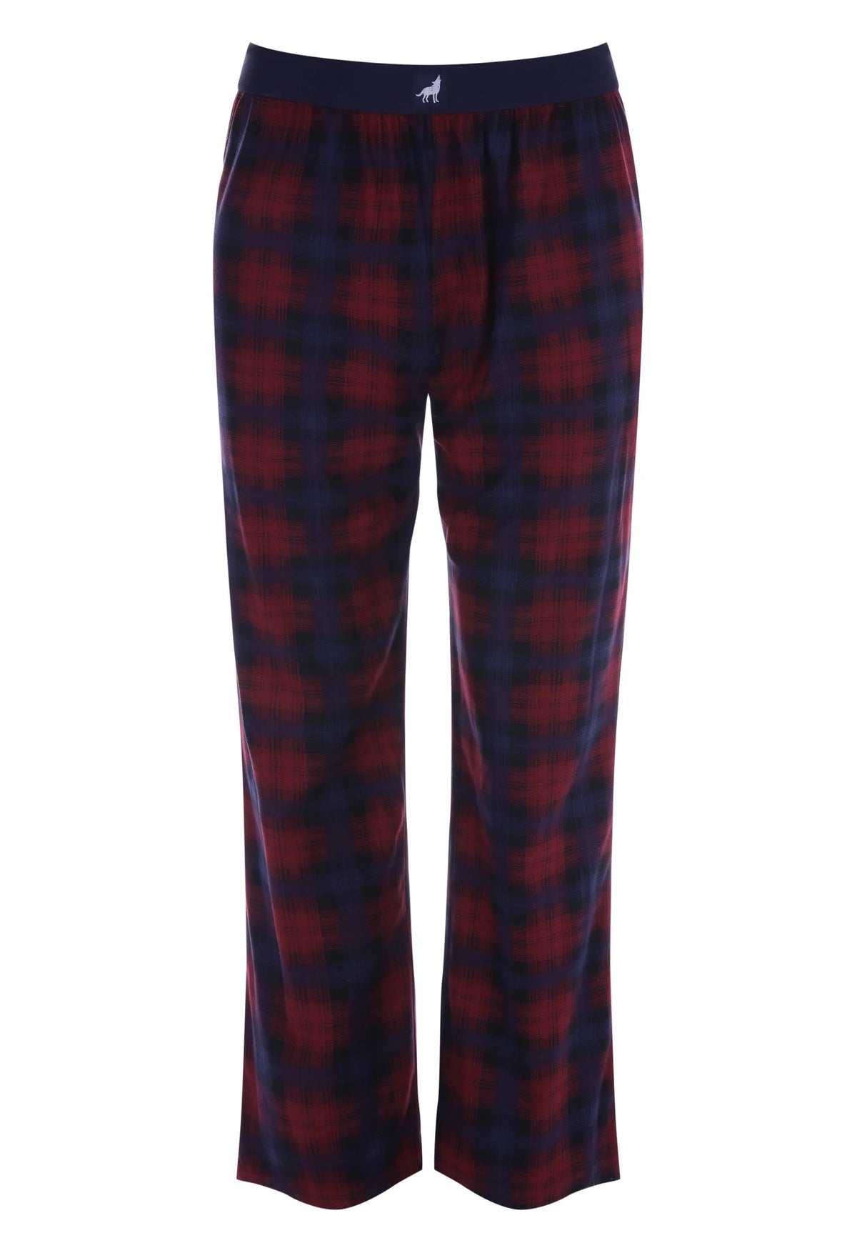 Mens Wine Check Fleece Pyjama Bottoms