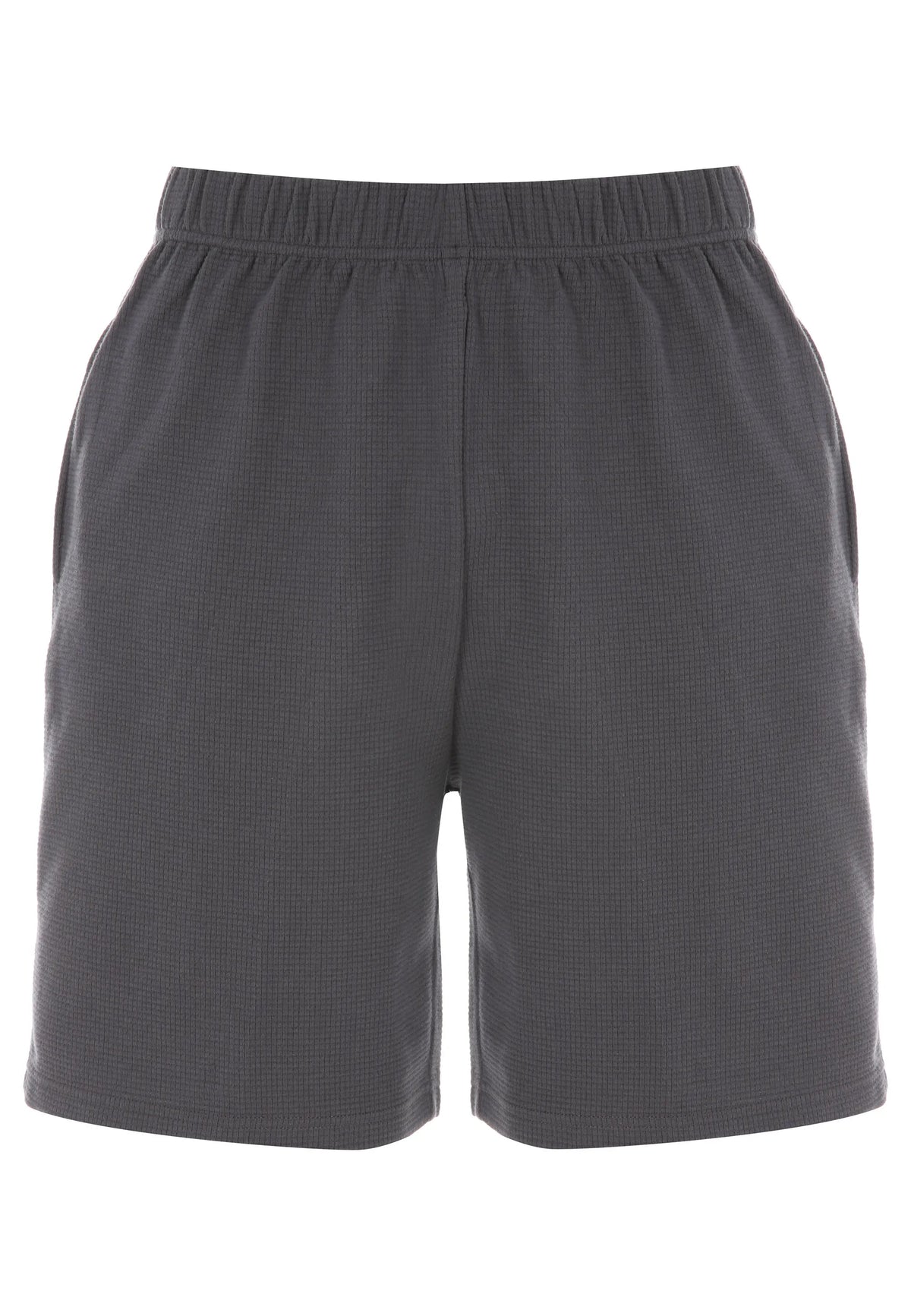 Mens Charcoal Waffle Textured Short Pyjama Set