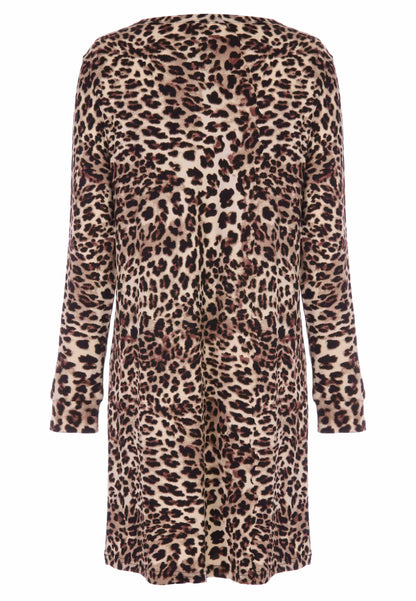 Womens Natural Leopard Print Soft Touch Nightdress
