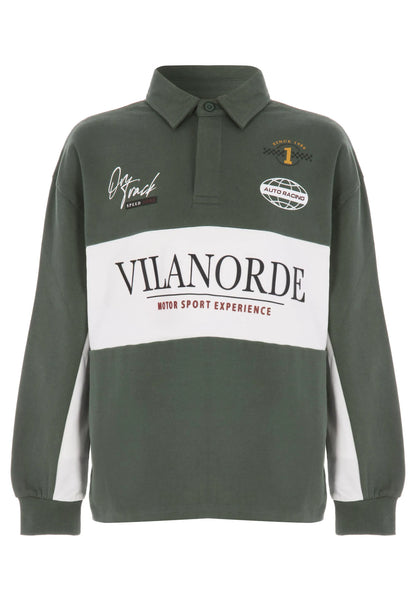 Older Boys Green Cotton Rugby Sweat Top