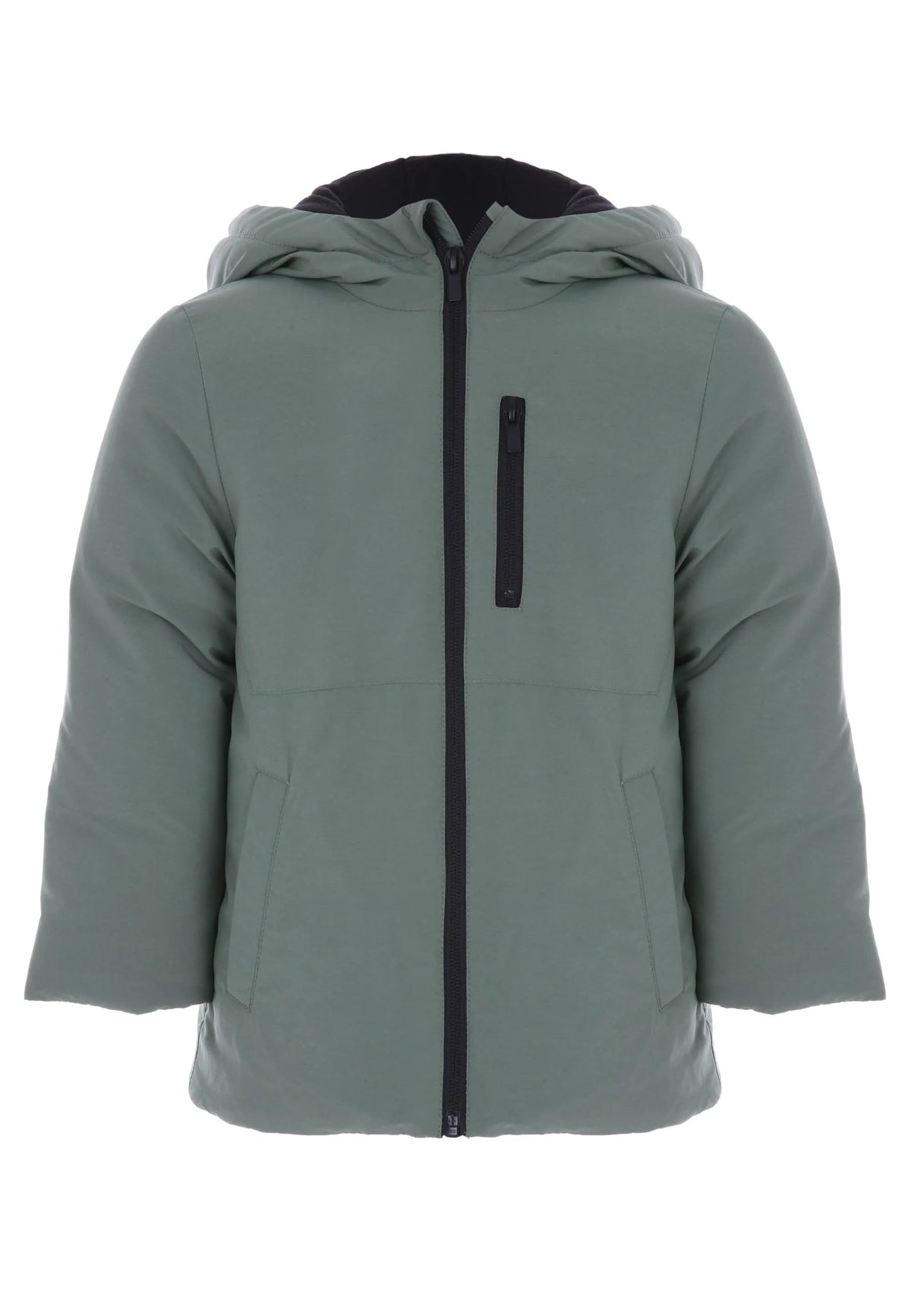 Younger Boys Khaki Padded Hooded Jacket