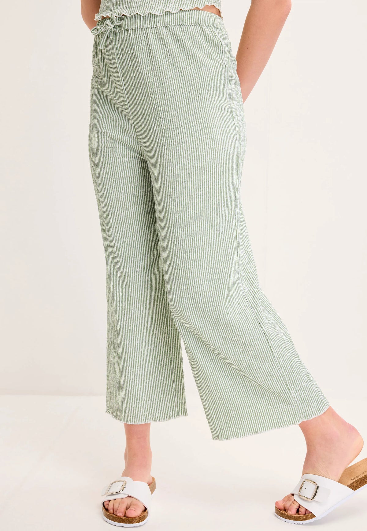 Older Girls Mint Stripe Culotte Trousers