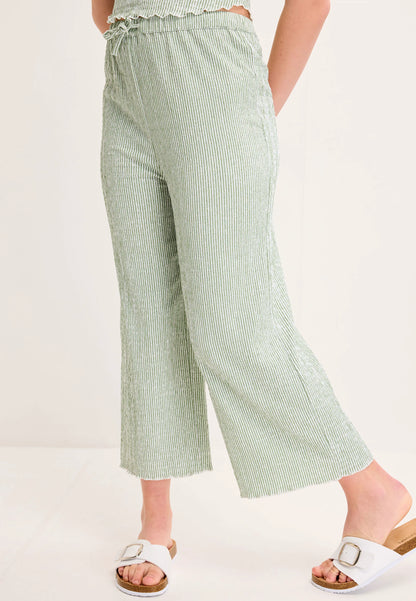 Older Girls Mint Stripe Culotte Trousers
