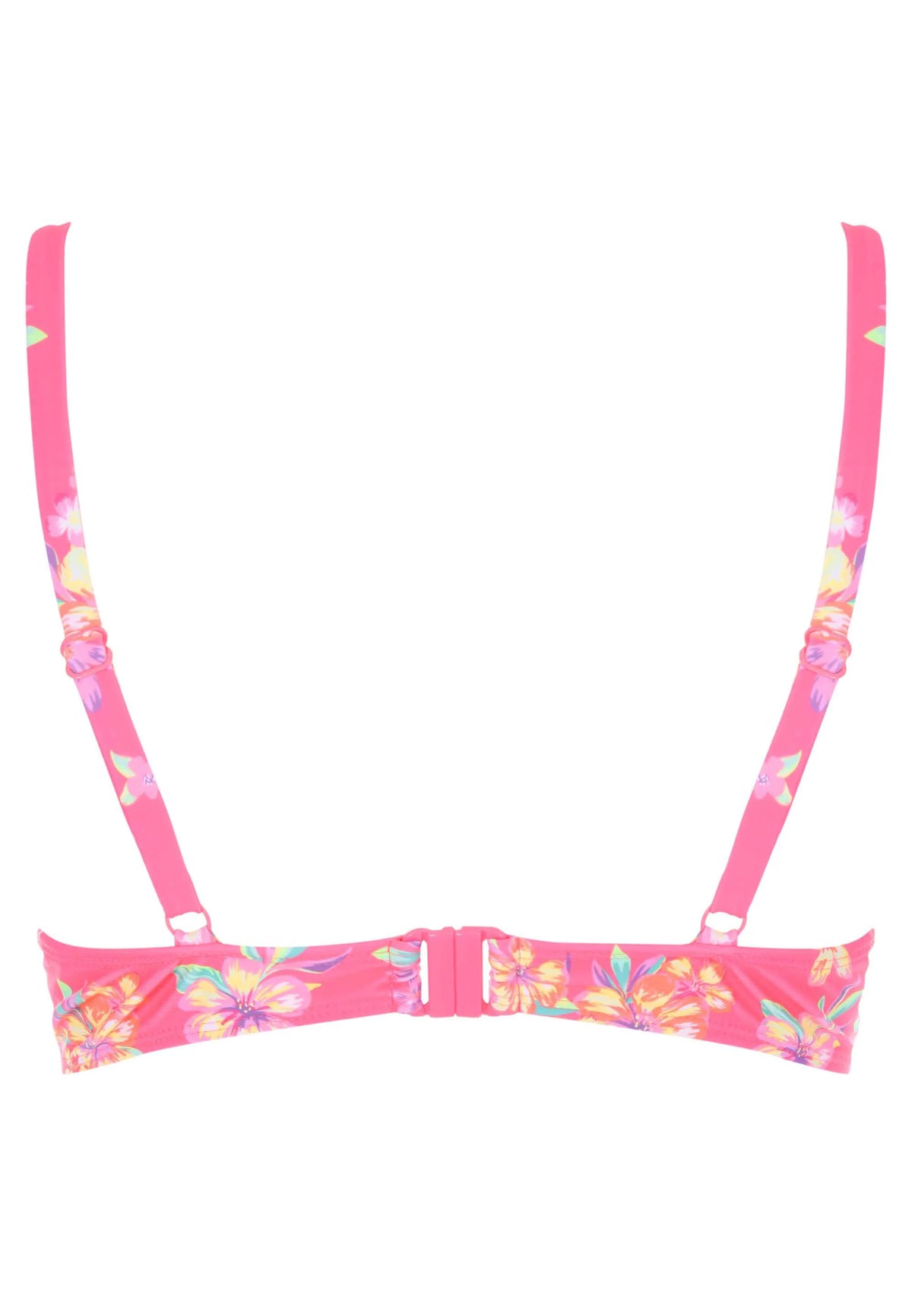 Womens Pink Tropical Floral Bikini Top