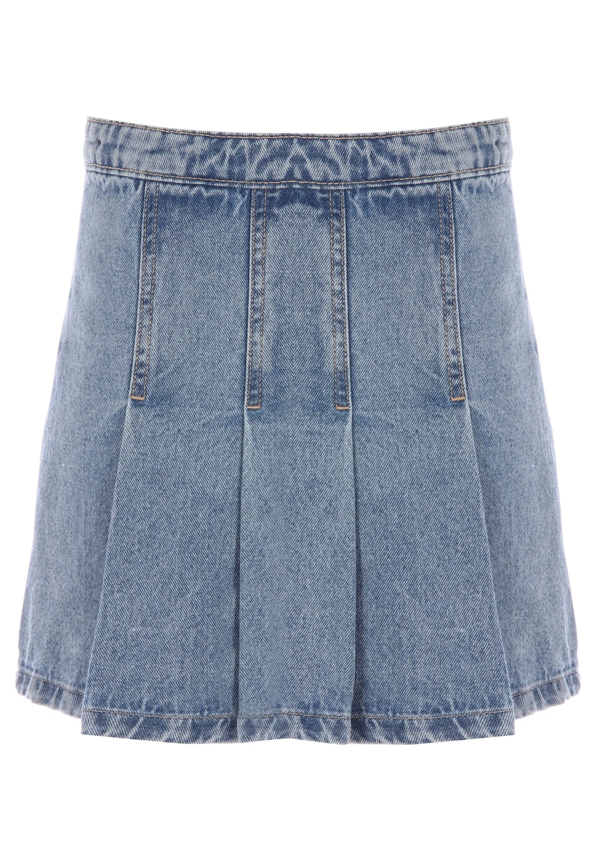 Older Girls Blue Pleated Mini Skirt