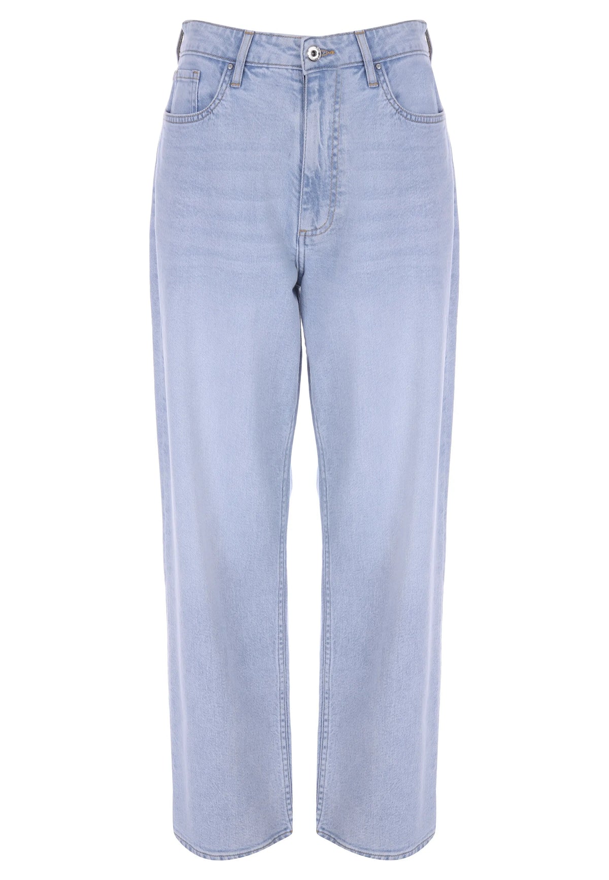 Womens Light Blue Wide Leg High Rise Jeans