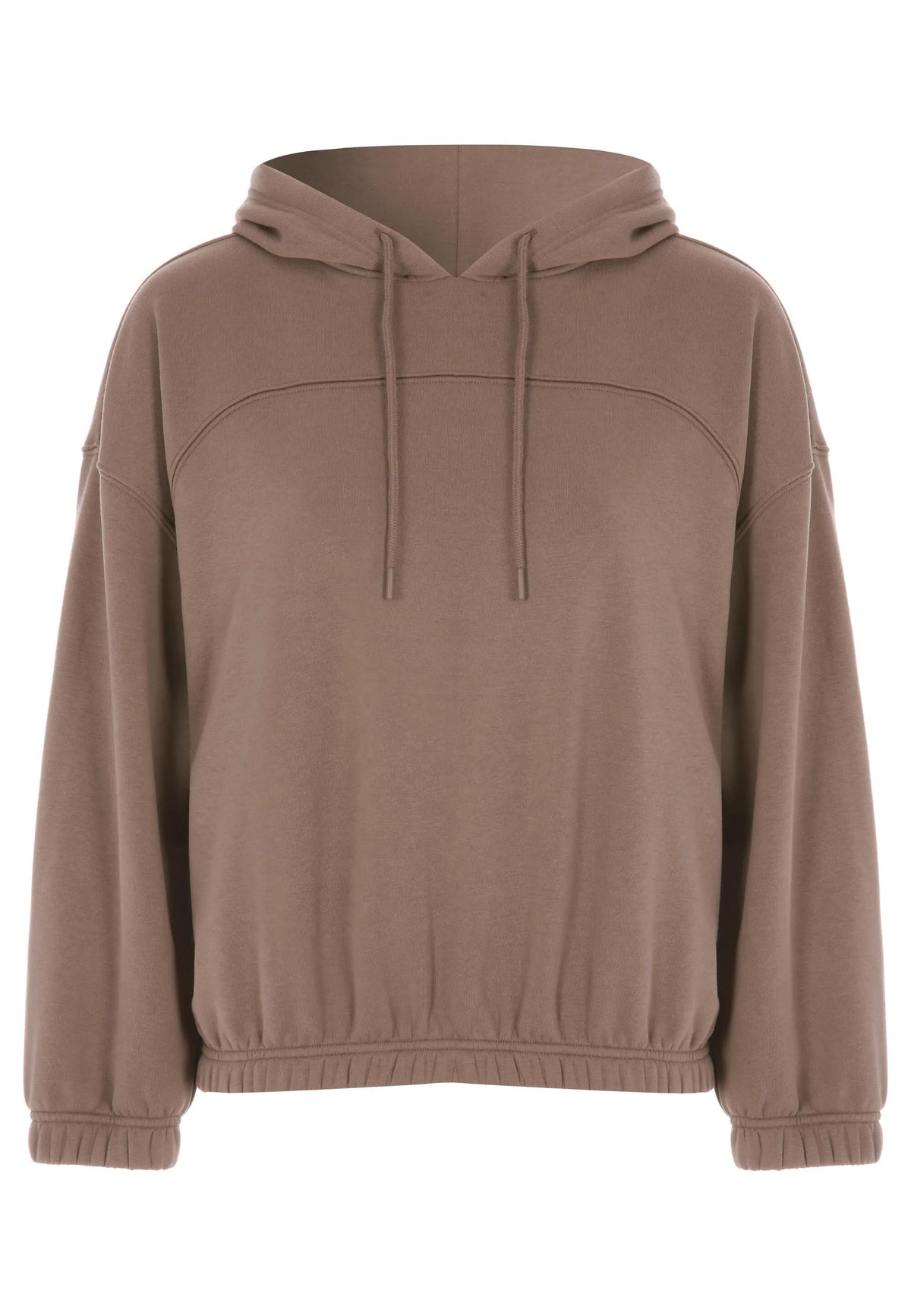 Womens Mocha Bubble Hem Hoodie