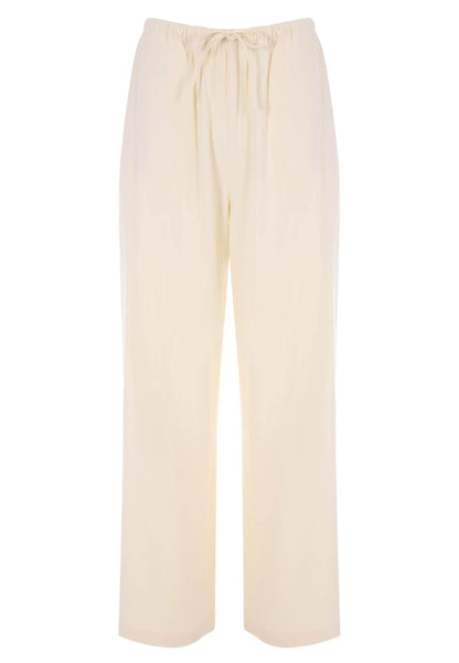 Womens Lemon Drawstring Linen Blend Trousers
