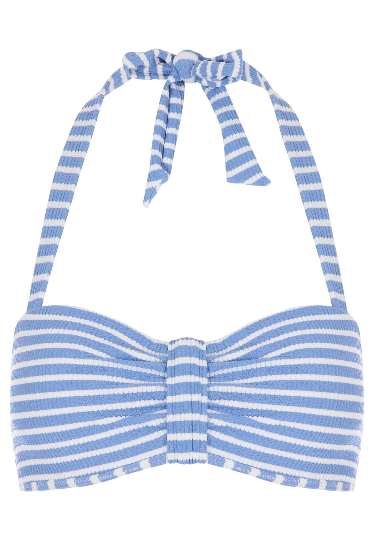 Womens Blue Stripe Bandeau Bikini Top