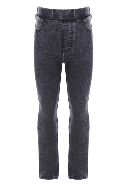 Younger Girls Grey Denim Stretch Bootcut Jeggings