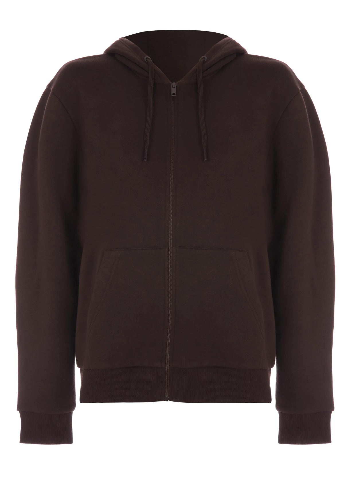 Mens Chocolate Brown Zip Thru Hoodie
