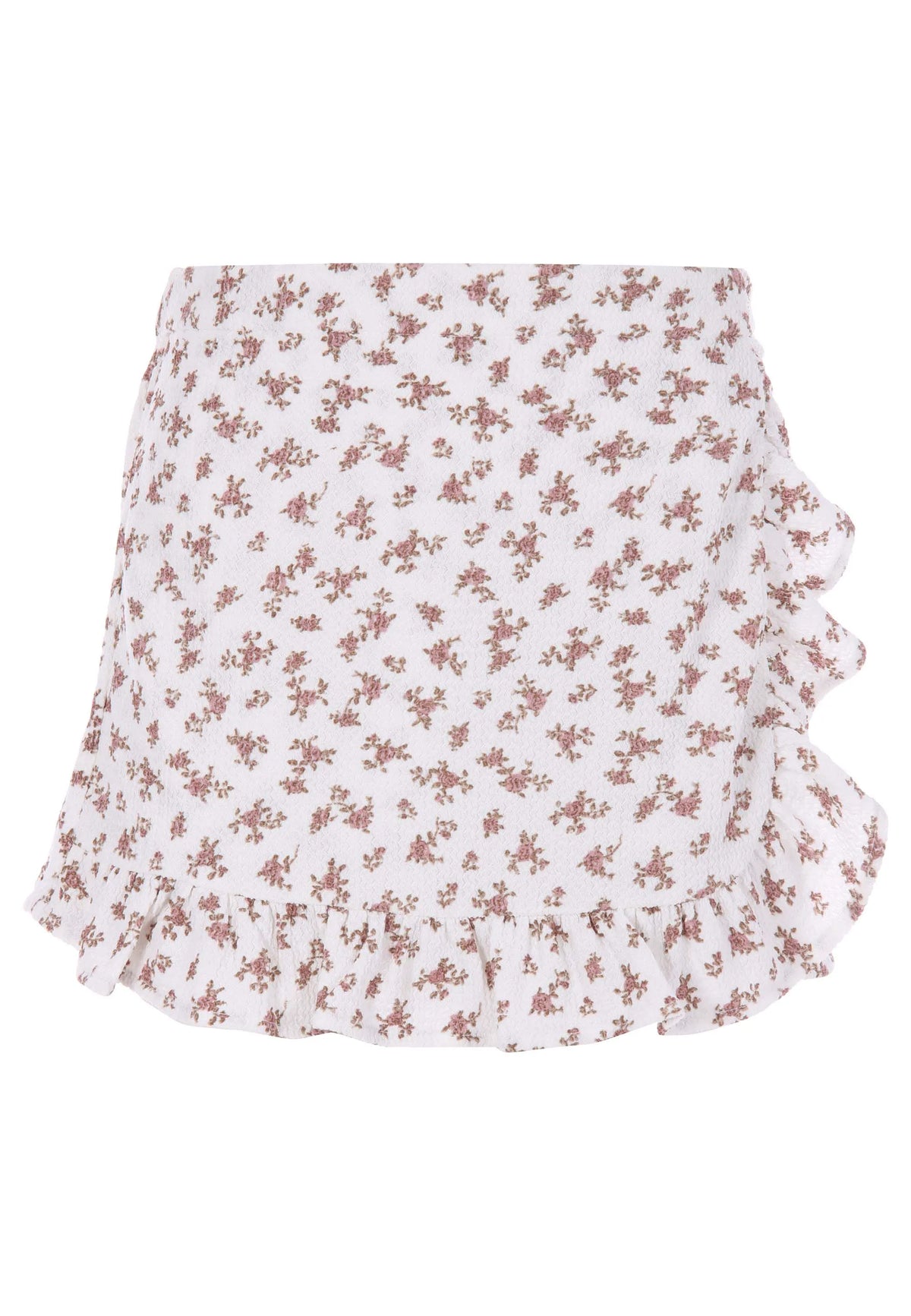 Older Girls White Floral Wrap Skort