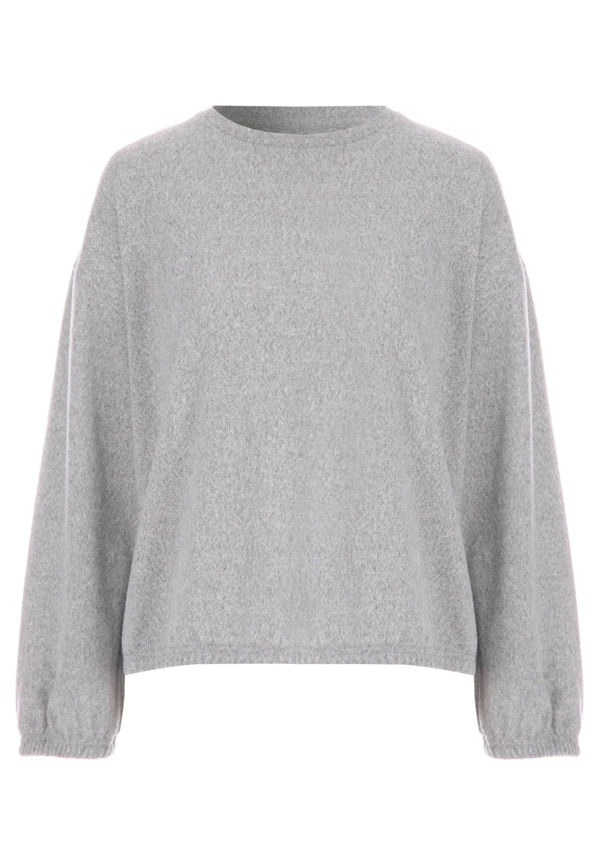 Womens Grey Soft Touch Long Sleeved Pyjama Top