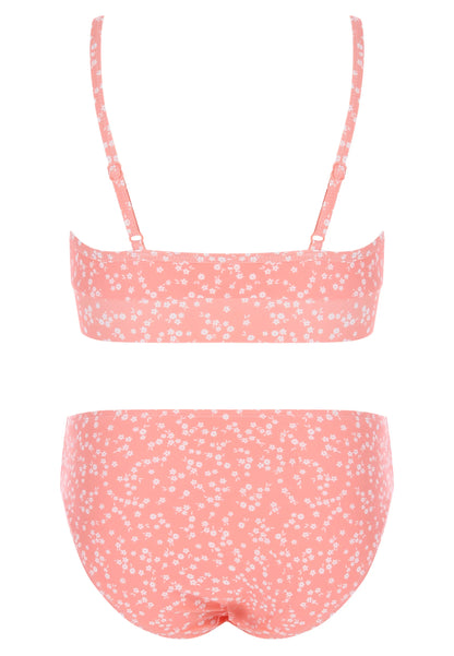 Older Girls Orange Floral Print Bikini