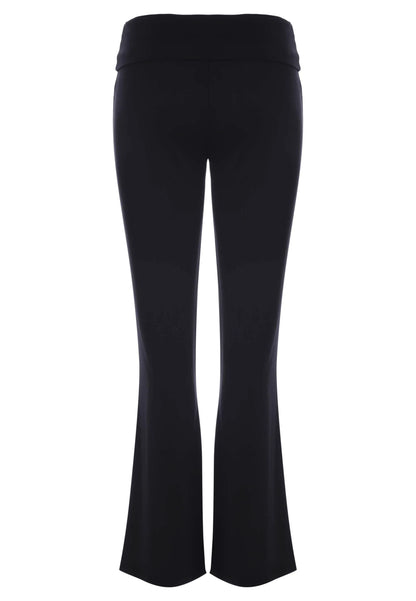 Womens Black Plain Flare Pyjama Bottoms