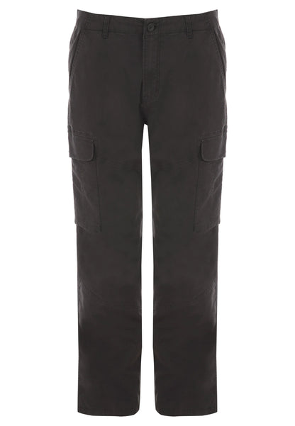 Mens Charcoal Cargo Relaxed Trousers
