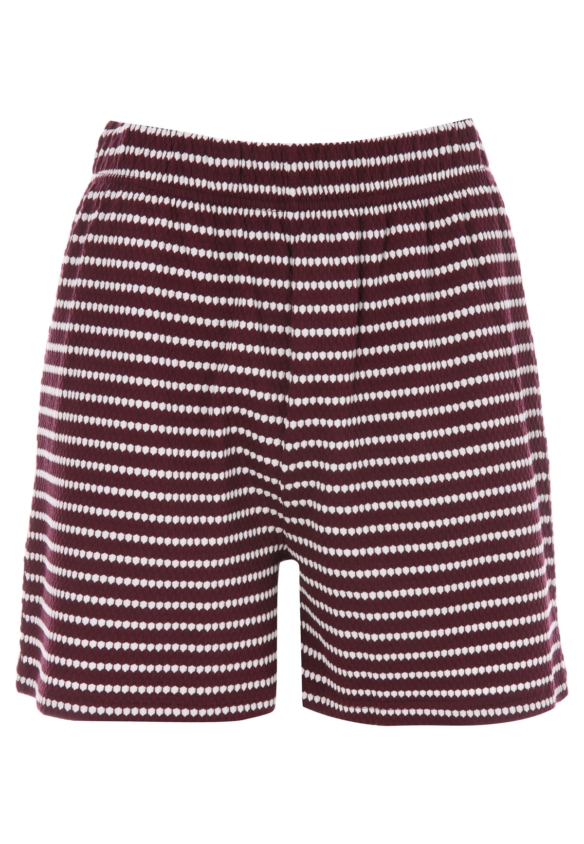 Womens Burgundy Stripe Textured Shorts