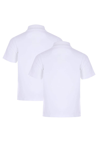 Boys 2pk White School Polo Shirts