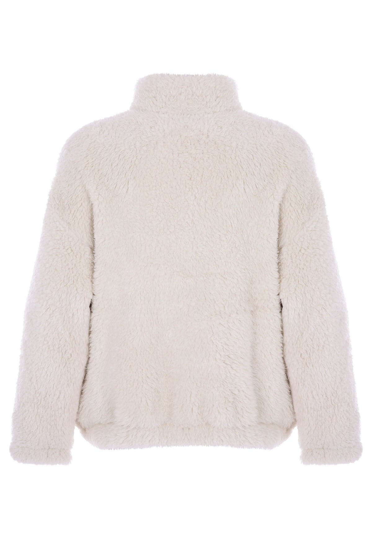 Older Girls Cream Borg Half Zip Sweatshirt