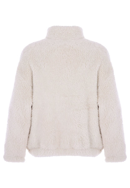 Older Girls Cream Borg Half Zip Sweatshirt