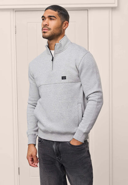 Mens Grey Quarter Zip Sweatshirt