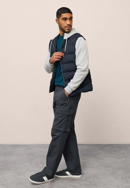 Mens Charcoal Cargo Relaxed Trousers