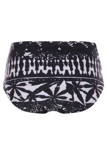 Womens Black Tie Dye Twist Front Bikini Briefs