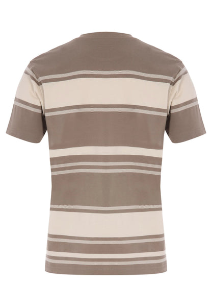 Mens Mocha Multi Stripe Short Sleeve T-shirt