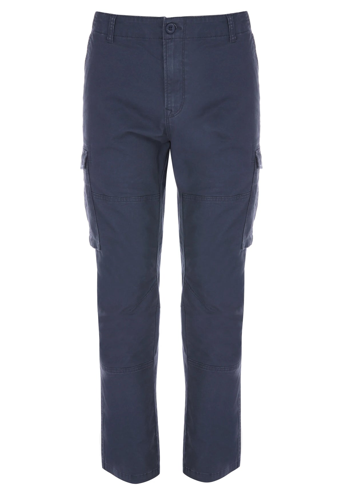Mens Dark Blue Cargo Straight Leg Trousers