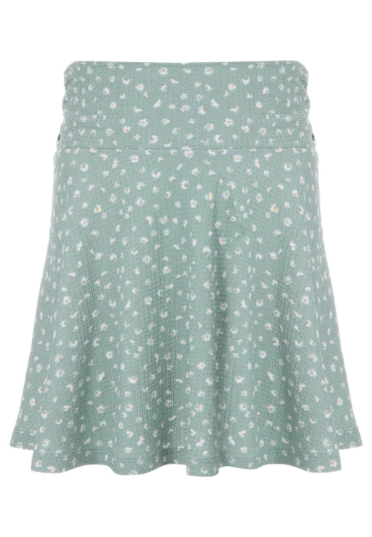 Older Girls Mint Floral Crinkle Skirt