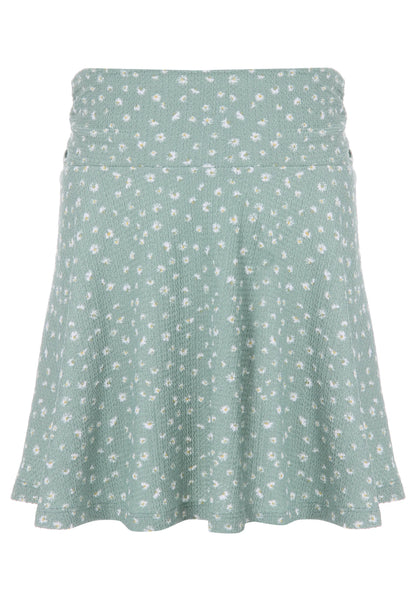 Older Girls Mint Floral Crinkle Skirt