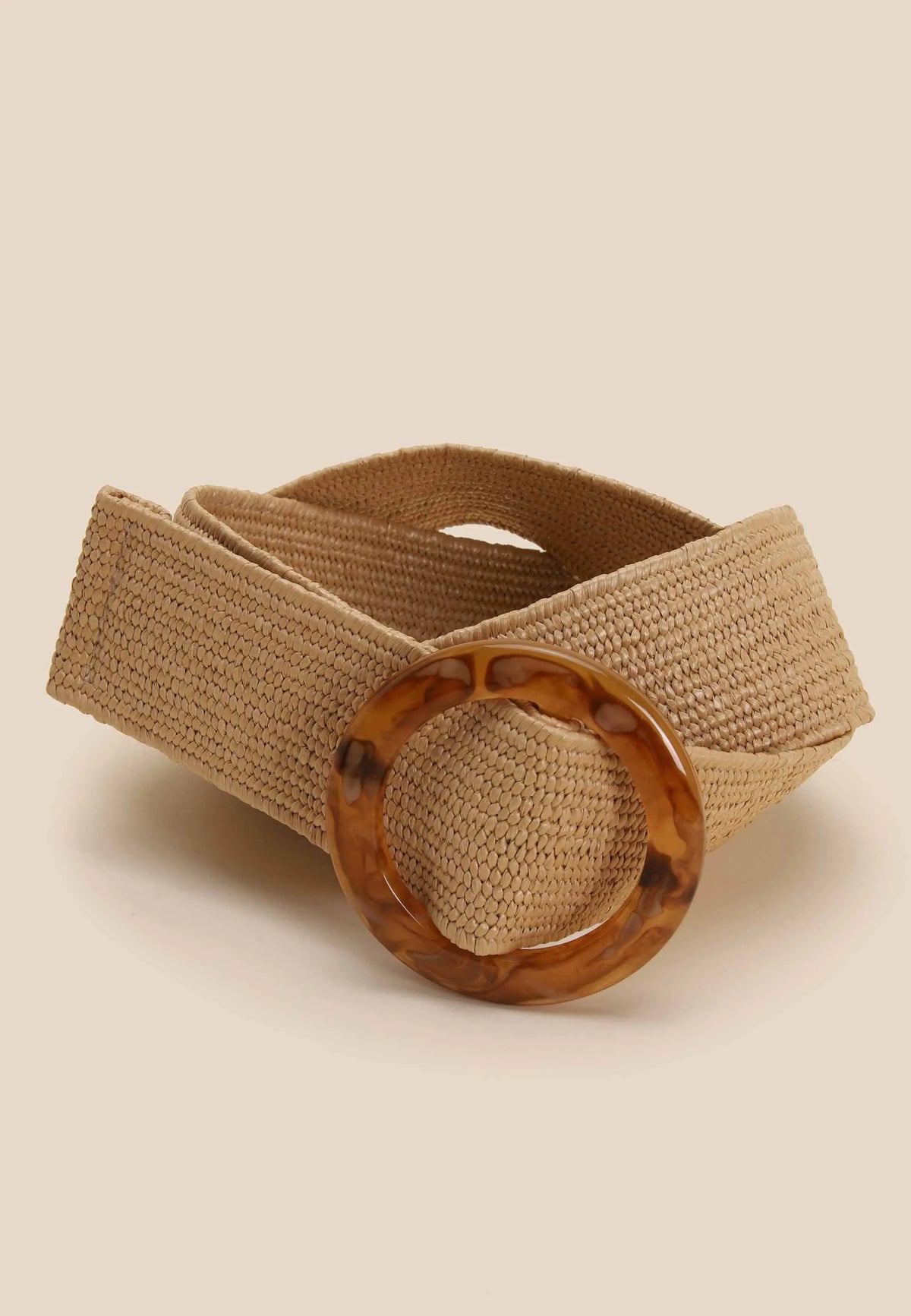 Womens Brown Woven Belt