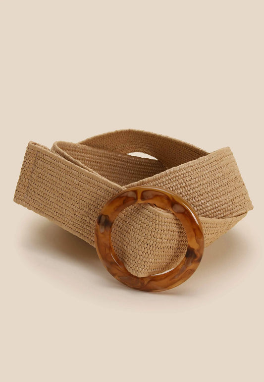 Womens Brown Woven Belt