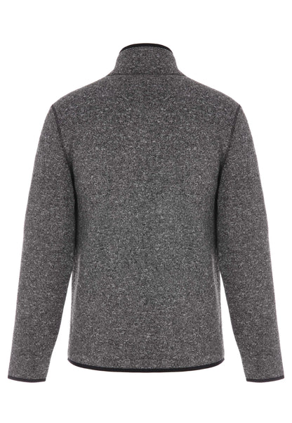 Mens Charcoal Sherpa Zip Through Sweatshirt