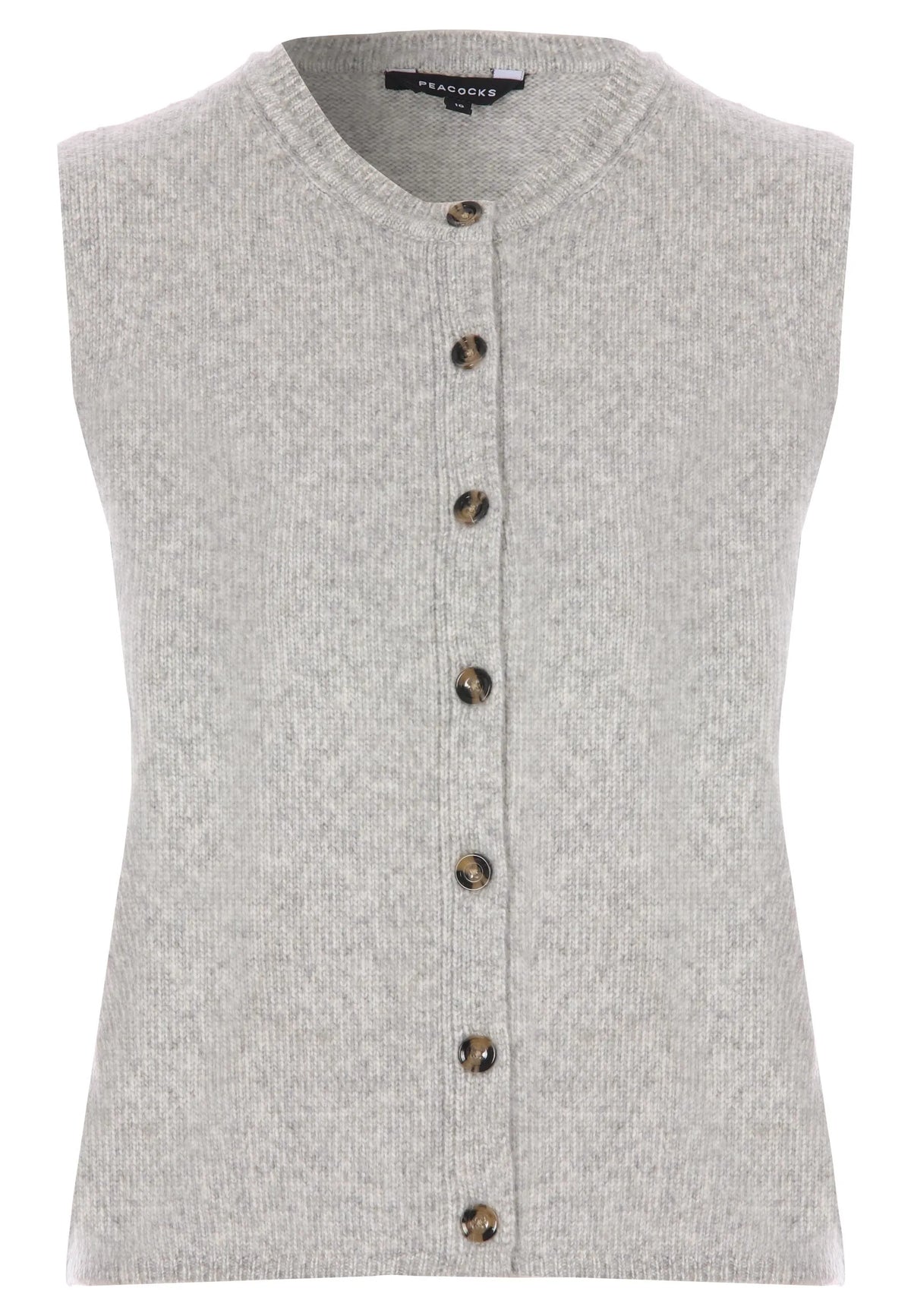 Womens Grey Knit Waistcoat Cardigan