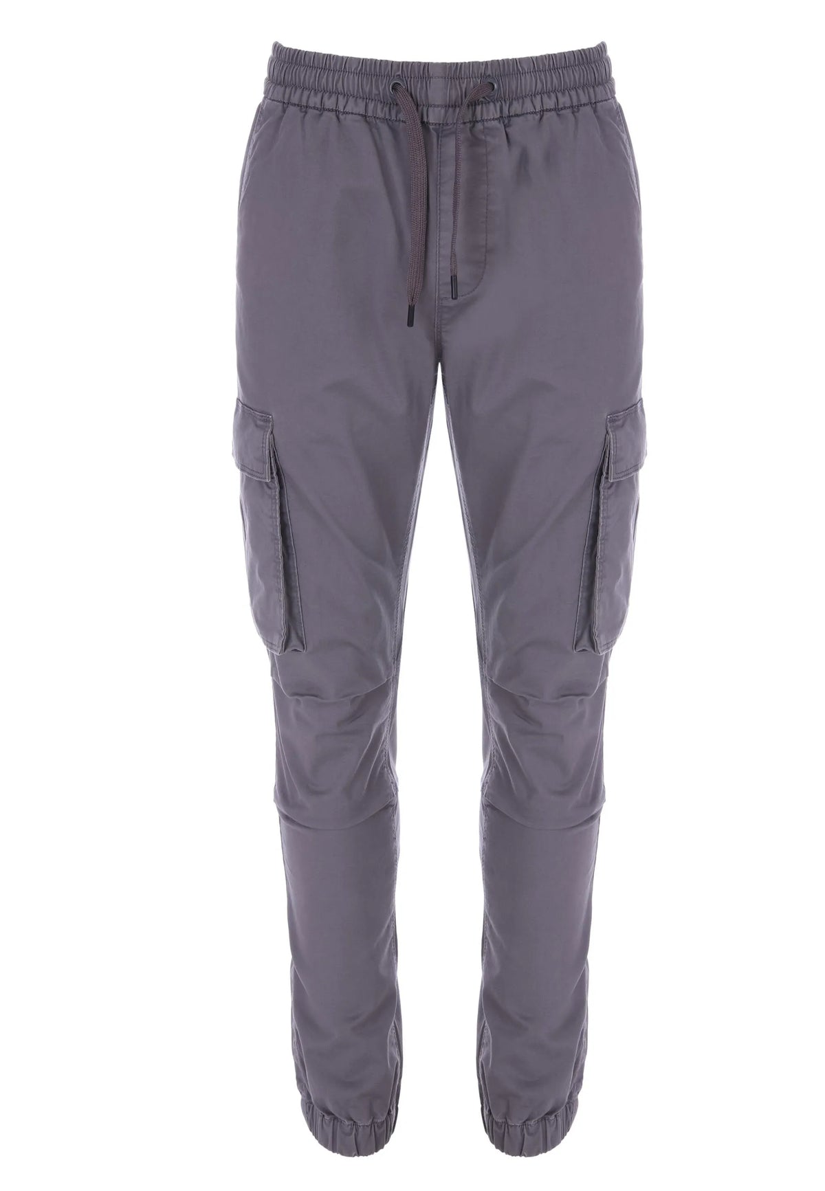 Mens Grey Cargo Cuffed Leg Trousers