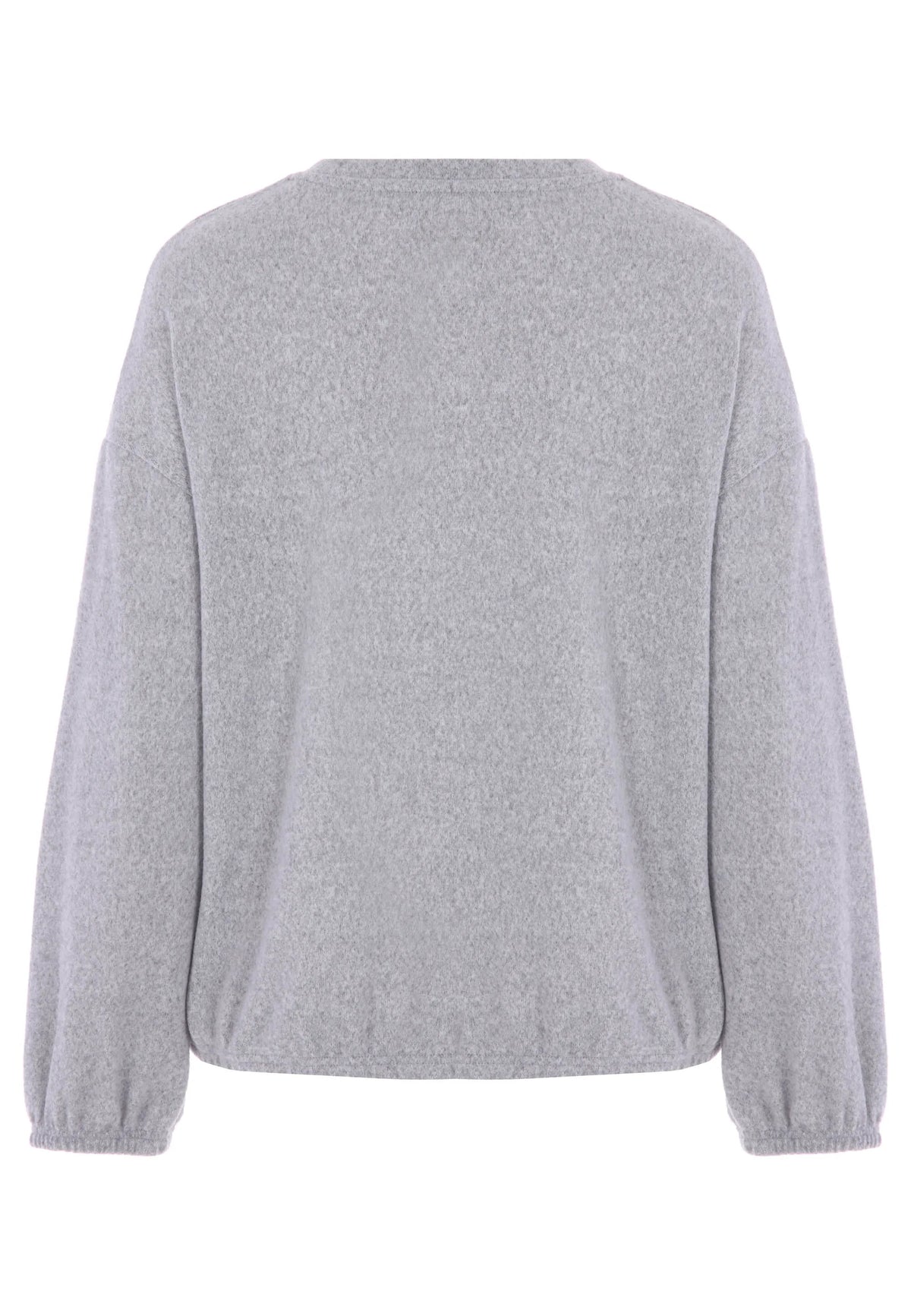 Womens Grey Soft Touch Long Sleeved Pyjama Top