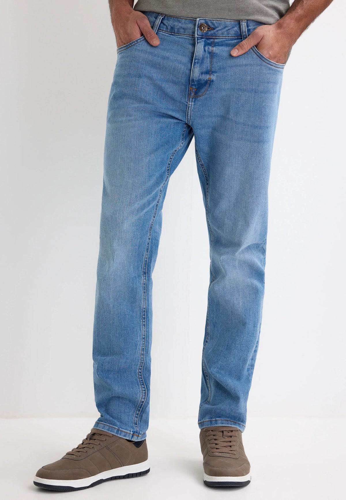 Mens Blue Stretch Slim Jeans