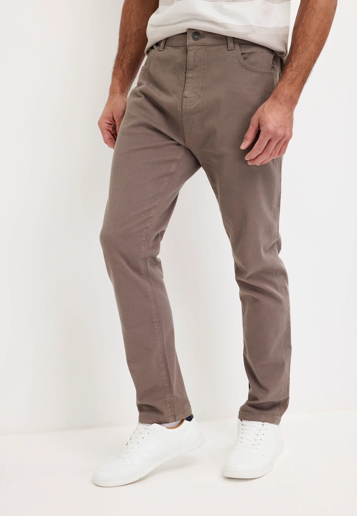 Mens Light Brown Slim Trousers