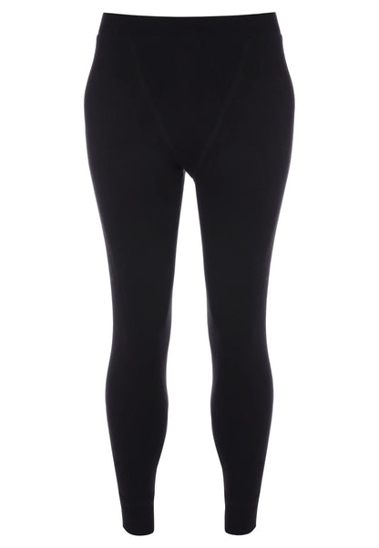 Mens Black Plain Thermal Long John Bottoms