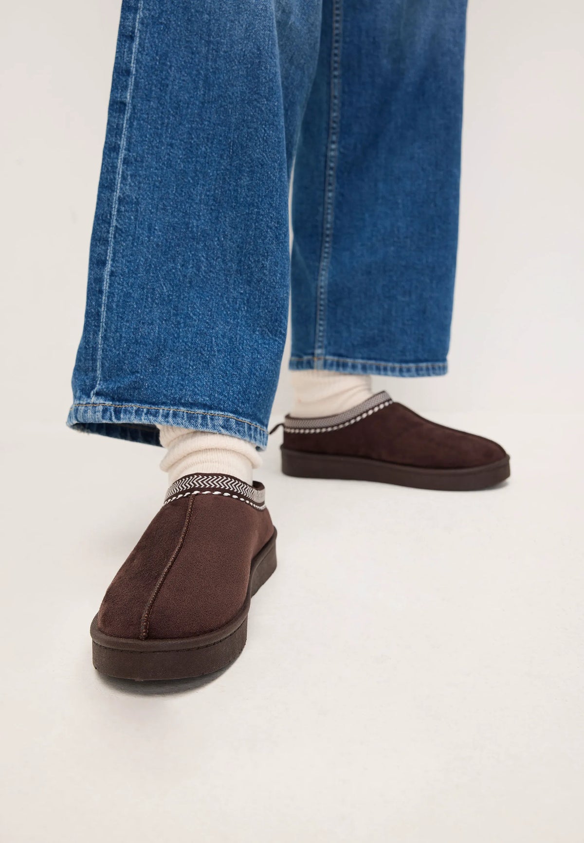 Womens Chocolate Brown Casual Cosy Mules