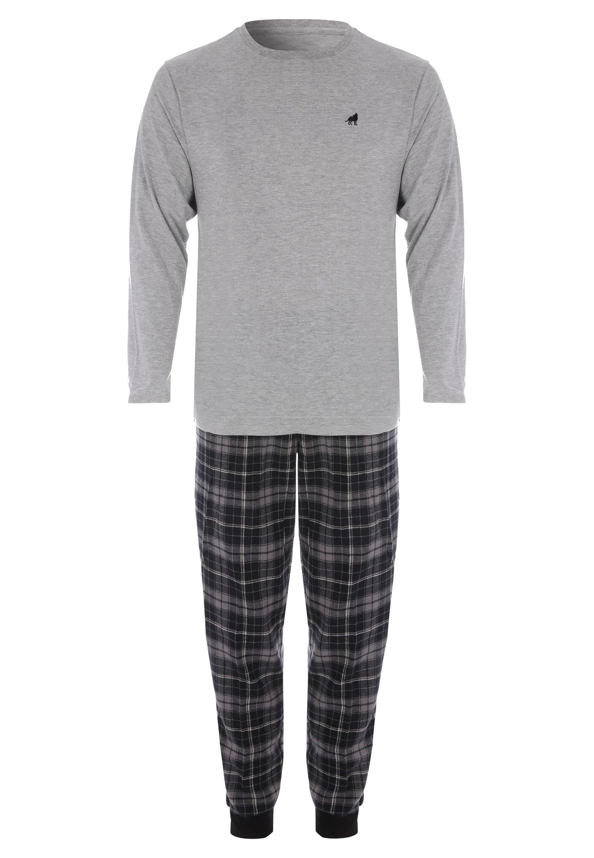 Mens Grey Check Woven Pyjama Set
